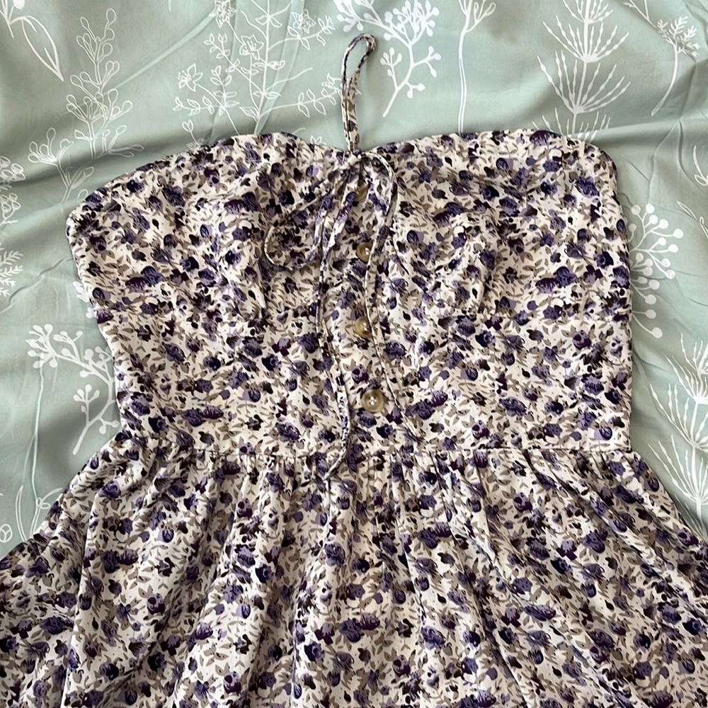 Strapless Floral Dress